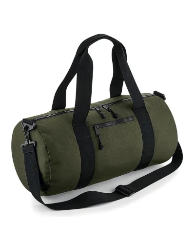 Barrel Bag riciclata 20L 100% poliestere con dettagli rifrangenti Military green