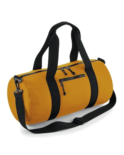 Barrel Bag riciclata 20L 100% poliestere con dettagli rifrangenti Mustard