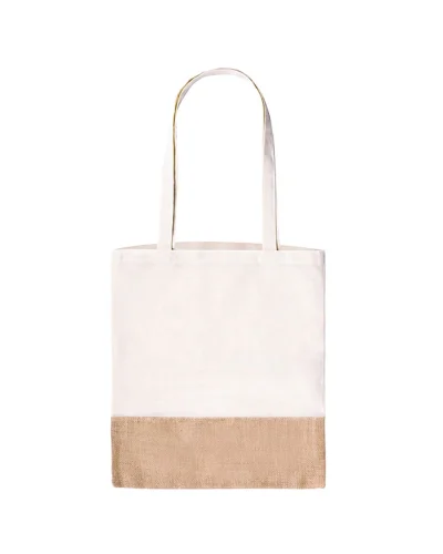 Borsa shopping Kara in cotone e juta naturale 38x42 cm 150g/m² Ecru