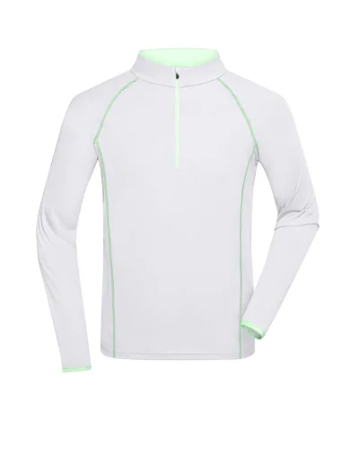 Sportsshirt Uomo  Manica Lunga Traspirante 130g/m² White / Bright Green