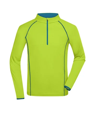 Sportsshirt Uomo  Manica Lunga Traspirante 130g/m² Bright Yellow / Bright Blue