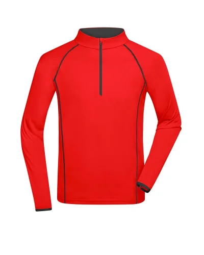 Sportsshirt Uomo  Manica Lunga Traspirante 130g/m² Bright Orange / Black