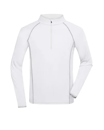 Sportsshirt Uomo  Manica Lunga Traspirante 130g/m² White/silver