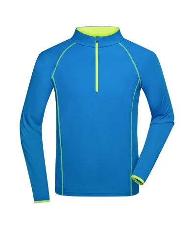 Sportsshirt Uomo  Manica Lunga Traspirante 130g/m² Navy / Bright Yellow