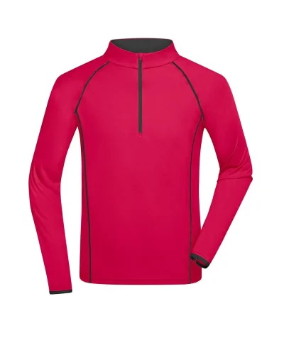 Sportsshirt Uomo  Manica Lunga Traspirante 130g/m² Bright-pink/titan