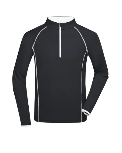 Sportsshirt Uomo  Manica Lunga Traspirante 130g/m² Black/White