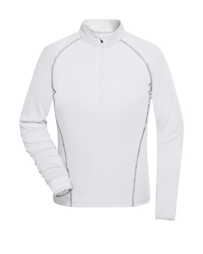 T-shirt donna fitness Domyos, manica lunga, traspirante White/silver