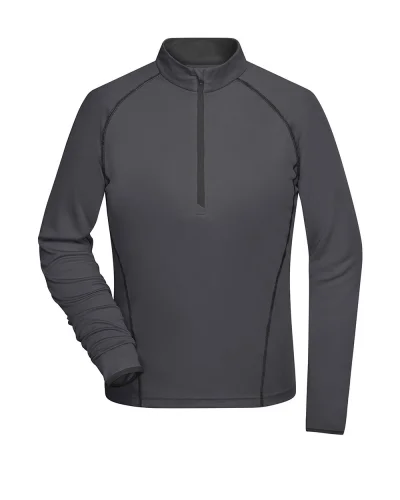 T-shirt donna fitness Domyos, manica lunga, traspirante Titan / Black