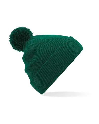 Berretto Junior Pom Pom in maglia doppio strato Bottle green