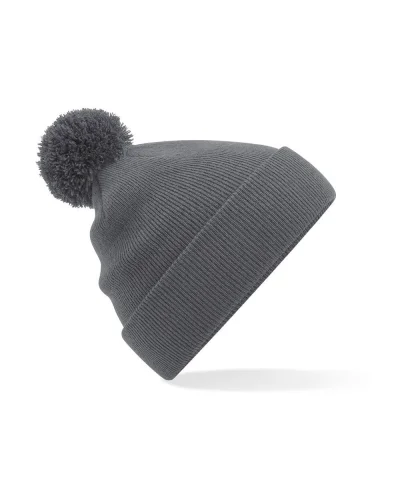 Berretto Junior Pom Pom in maglia doppio strato Graphite grey