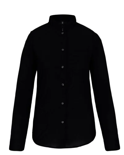 Camicia slim donna coreana Popeline Black
