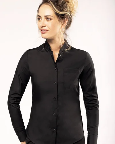 Camicia slim donna coreana Popeline