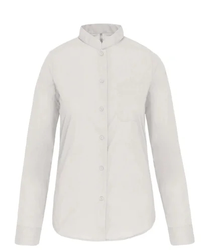 Camicia slim donna coreana Popeline White