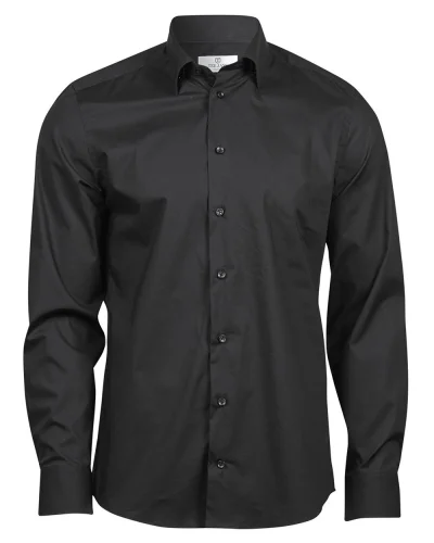 Camicia Uomo  Stretch Cotone Sagomata Black