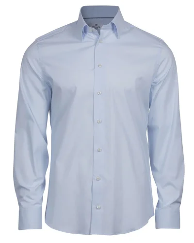 Camicia Uomo  Stretch Cotone Sagomata Light Blue