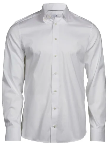 Camicia Uomo  Stretch Cotone Sagomata White