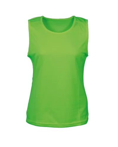 Canottiera sportiva donna Rimini Lady Slim, poliestere 140g, traspiran Green Fluo