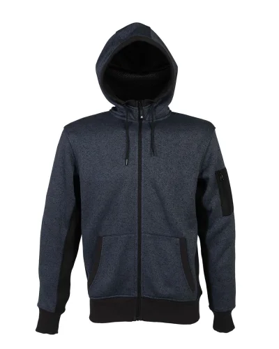 New Quebec Maglia Uomo con Zip, Fodera Mesh, Inserti Stretch Avio