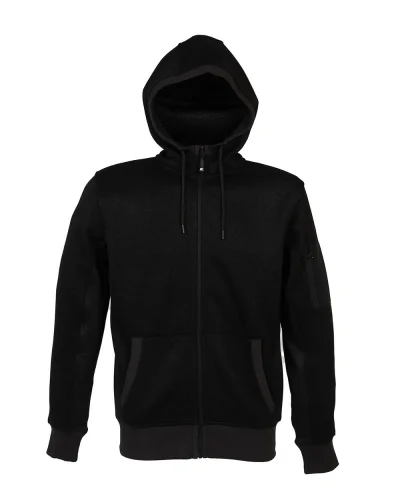 New Quebec Maglia Uomo con Zip, Fodera Mesh, Inserti Stretch Black