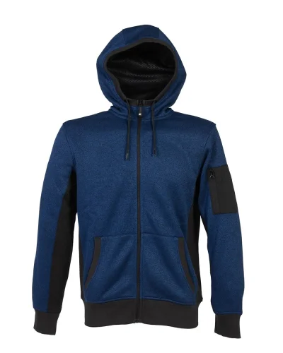 New Quebec Maglia Uomo con Zip, Fodera Mesh, Inserti Stretch Blue