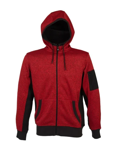 New Quebec Maglia Uomo con Zip, Fodera Mesh, Inserti Stretch Red