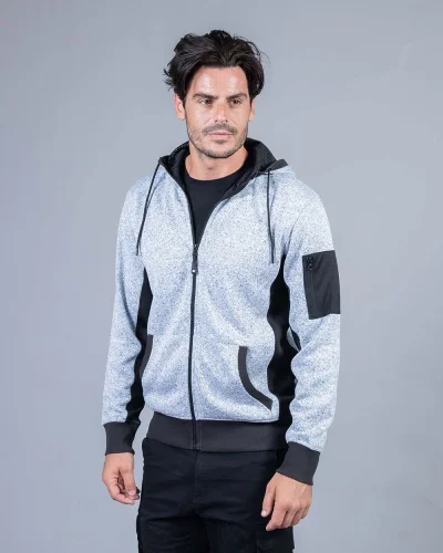 New Quebec Maglia Uomo con Zip, Fodera Mesh, Inserti Stretch