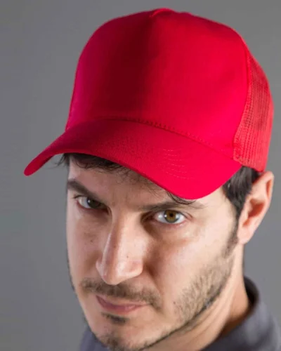 Cappellino Trucker Drummer in cotone, 5 pannelli, visiera curva