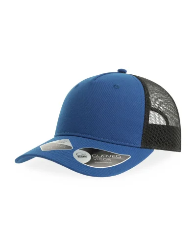 Cappellino trucker Zion 6 pannelli slim in poliestere riciclato Royal / black