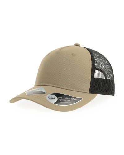 Cappellino trucker Zion 6 pannelli slim in poliestere riciclato Khaki / black