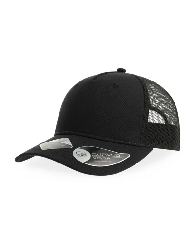 Cappellino trucker Zion 6 pannelli slim in poliestere riciclato Black/Black