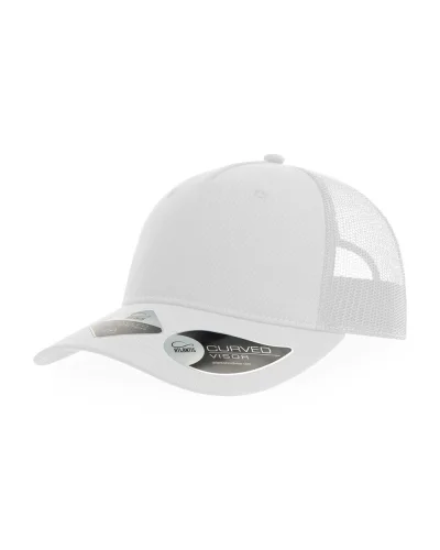 Cappellino trucker Zion 6 pannelli slim in poliestere riciclato White / White