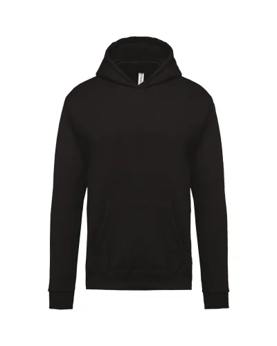 Felpa bambino  cappuccio foderato regular fit Black