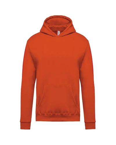 Felpa bambino  cappuccio foderato regular fit Orange
