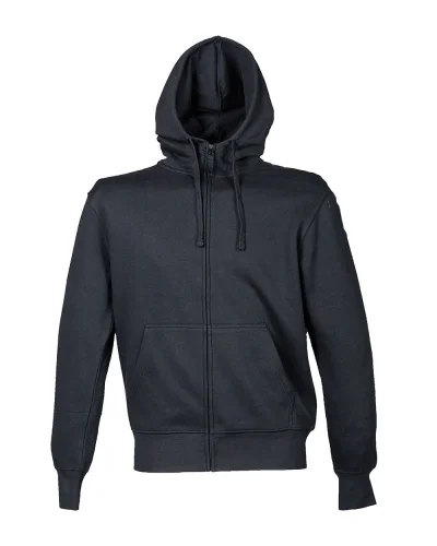 Nebraska Felpa Uomo Cappuccio Zip Cotone French Terry Black