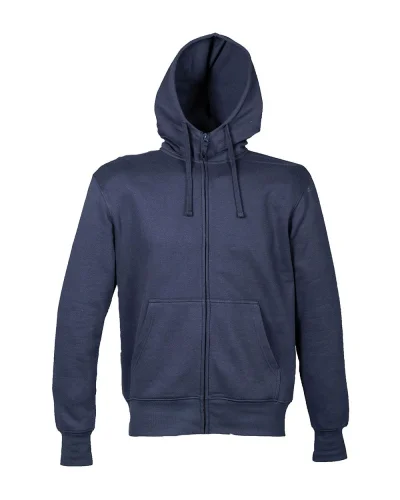 Nebraska Felpa Uomo Cappuccio Zip Cotone French Terry Navy