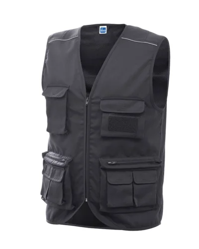 Gilet multitasche Chrome con zip, riflettenti e porta badge
