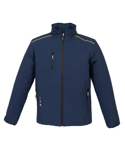 Giubbotto 4STRETCH Aprica Heavy uomo, cappuccio, piping fluo Navy