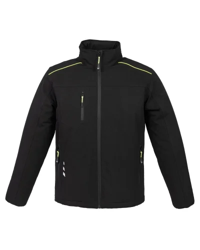 Giubbotto 4STRETCH Aprica Heavy uomo, cappuccio, piping fluo Black