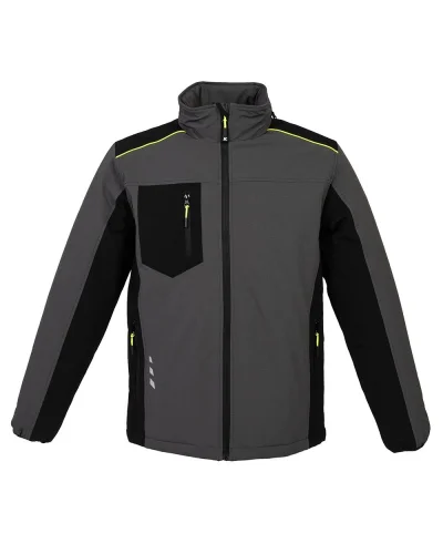 Giubbotto 4STRETCH Aprica Heavy uomo, cappuccio, piping fluo Grey