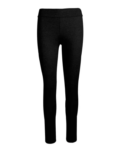 Leggings donna melange  cotone premium 200g/m2 Nero