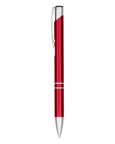 Penna a Sfera Moneta Alluminio Anodizzato Blu Clip Acciaio Rosso