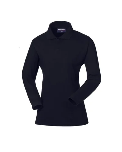 Polo donna Lizard manica lunga cotone piqué Blu