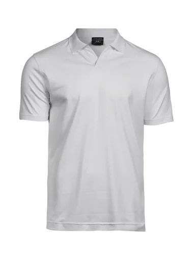 Polo Uomo  Scollo a V Cotton Stretch, Comfort e Stile White