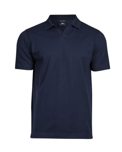 Polo Uomo  Scollo a V Cotton Stretch, Comfort e Stile Navy