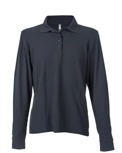 Polo donna cotone piqué Manica Lunga Lady Tunisi regular Navy