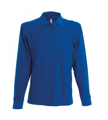 Polo donna cotone piqué Manica Lunga Lady Tunisi regular Royal
