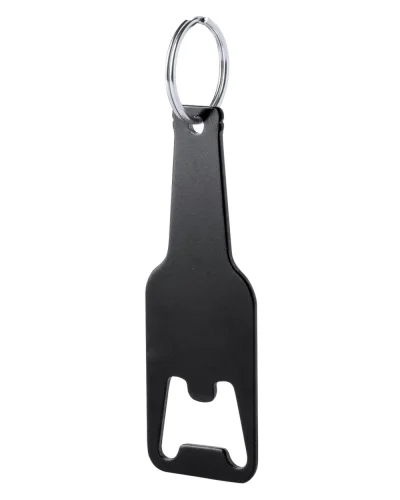 Portachiavi apribottiglia Basel in alluminio, vari colori 14g Nero
