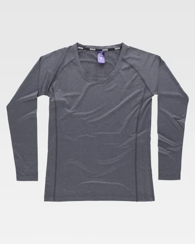 T-shirt Donna Sportiva Raglan Manica Lunga Tecnica BLACK