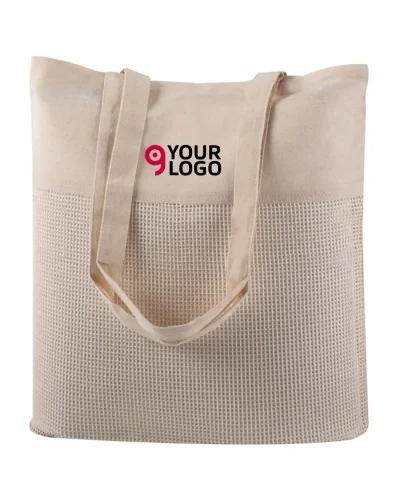 Borsa shopping Fruity rete cotone naturale 38x42cm manici lunghi