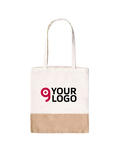 Borsa shopping Kara in cotone e juta naturale 38x42 cm 150g/m²